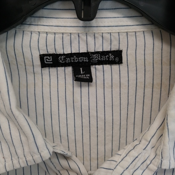 Men's Long Sleeve Carbon Black button down sz L - Picture 5 of 8